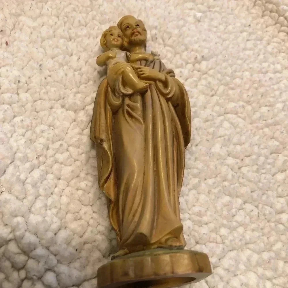 St Anthony 6 1/2 inch Italian Saint Resin Holding Divine Child - Picture 2 of 7